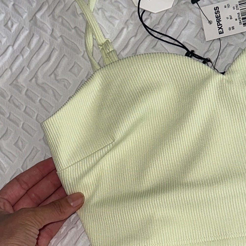Express Mint Ribbed Crop Top - Picture 6 of 6